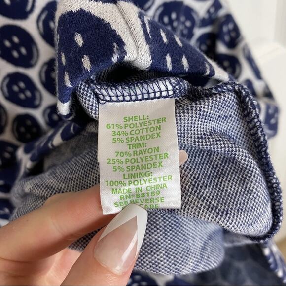 Lilly Pulitzer Navy & White Rare Button Design Dress in Preloved Condition - Picture 8 of 8